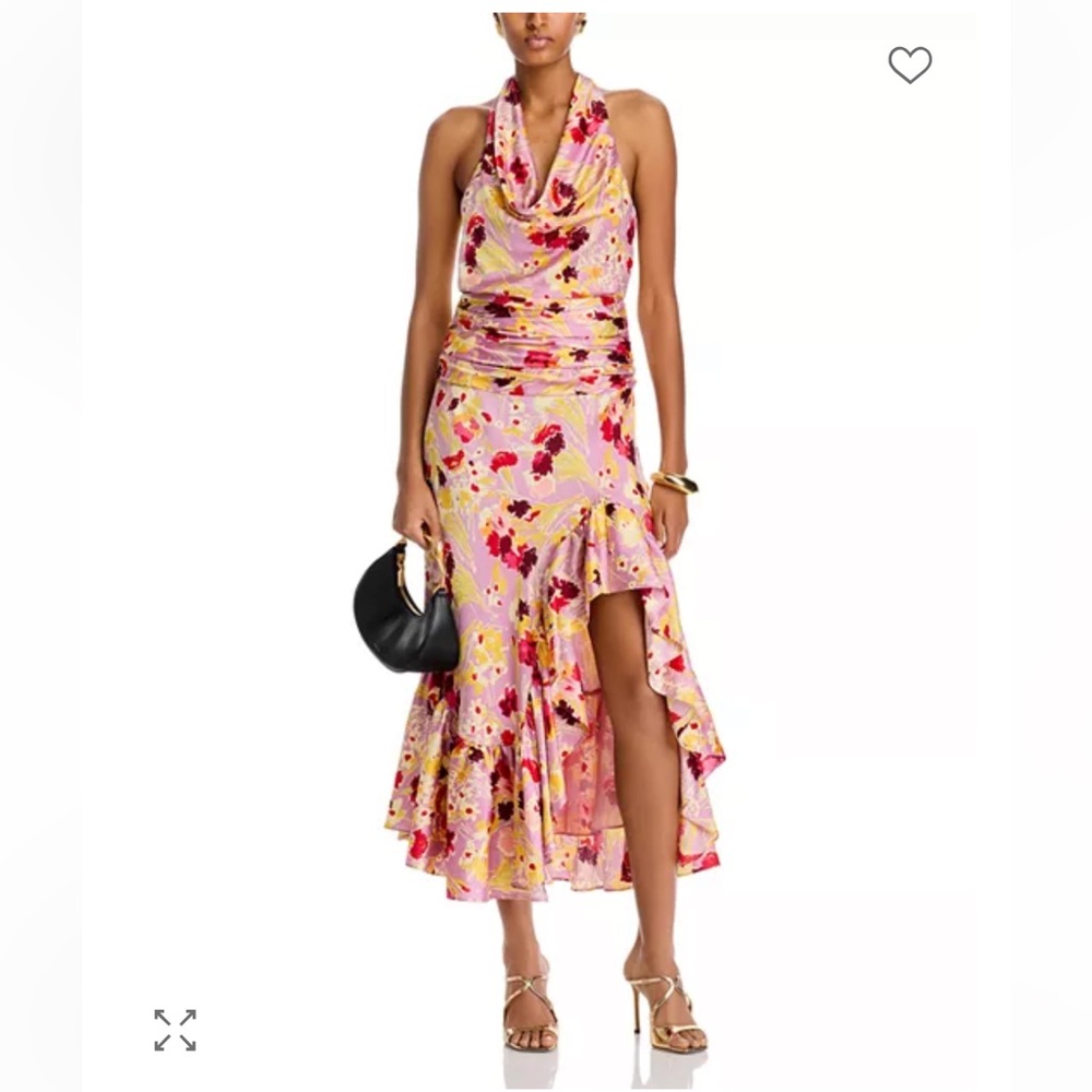 New! Cinq a Sept Tossed Floral Olivia Dress in Mauve Orchid Multi